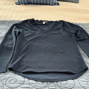 Halogen Deep Blue V-Neck Blouse